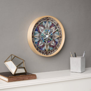 Horloge Saphirs roses et bleus Diamants Perles Mandala