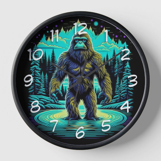 Horloge Sasquatch dans les bois Ai Art (Recto)
