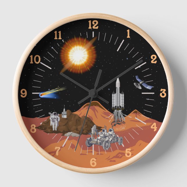Horloge Scène Mars Sci-Fi (Recto)
