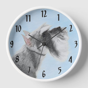 Horloge Schnauzer (Géant, Standard)  Peinture - Art Canin