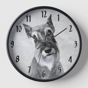 Horloge Schnauzer (Giant) Peinture - Dog Art