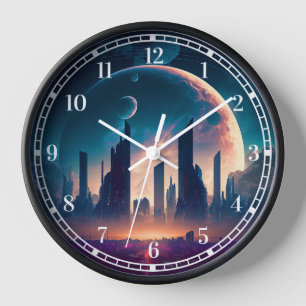 Horloge Science-fiction Cyberpunk Space City