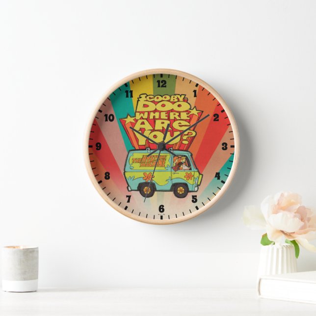 Horloge Scooby-Doo | "Où Es-Tu ?" Retro Cartoon Van (Maison)