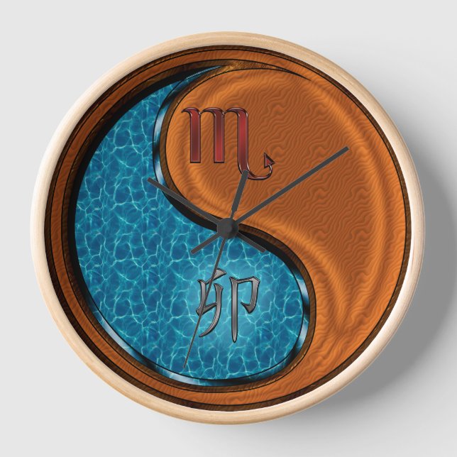 Horloge Scorpion & Lapin de Bois (Recto)