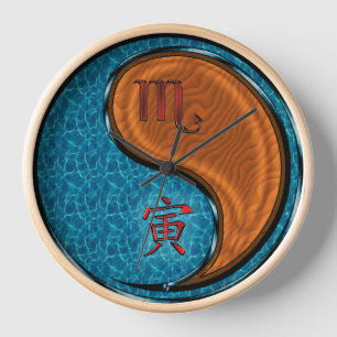 Horloge Scorpion & Tigre de Bois