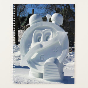 Horloge Sculpture de neige, Québec, Canada