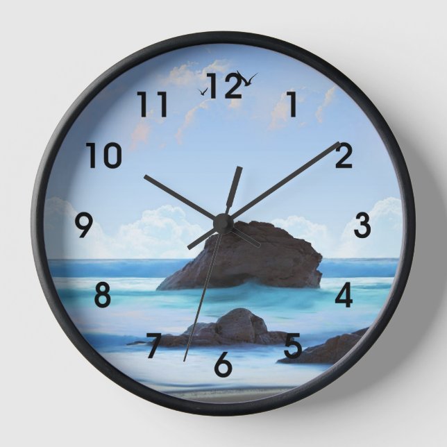 Horloge Sérénité, nuages, beauté tranquille (Recto)