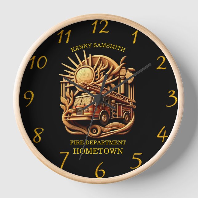 Horloge Services d'incendie Insigne de protection de la co (Recto)