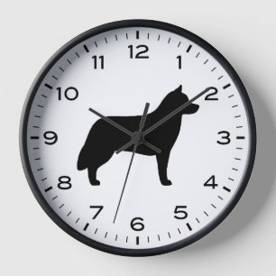 Horloge Sibérie Husky Chien race Silhouette