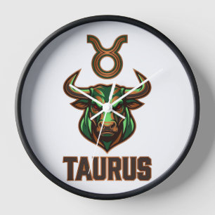 Horloge Signe du zodiaque Taureau Moderne Mascotte d'espor