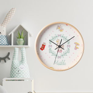 Horloge Silencieux Oie Thème Cute Oie Rose Personnalisé