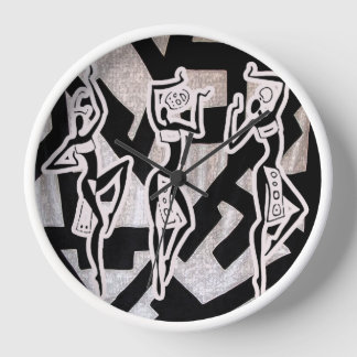 Horloge Silhouette Afrocentrique Motif de Danse