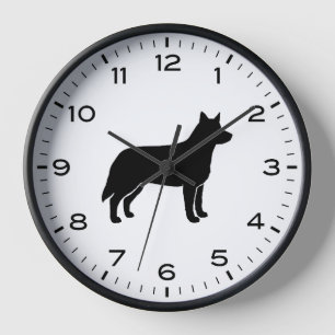 Horloge Silhouette de Blue Heeler