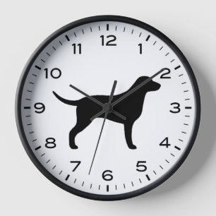 Horloge Silhouette de chien de trieuse recouvert de boue
