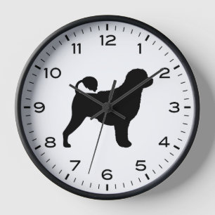 Horloge Silhouette de chien d'eau portugais