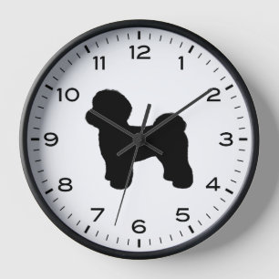 Horloge Silhouette de chien maltais avec des chiffres et d