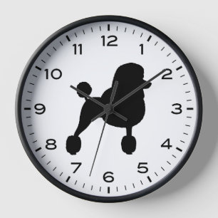 Horloge Silhouette de la race de chien Caniche Standard