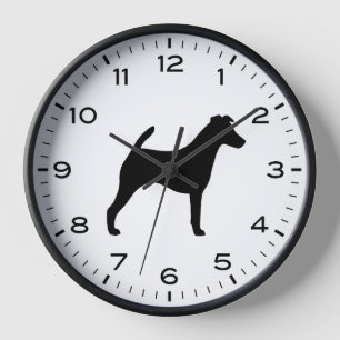Horloge Silhouette de la race de chien Smooth Fox Terrier