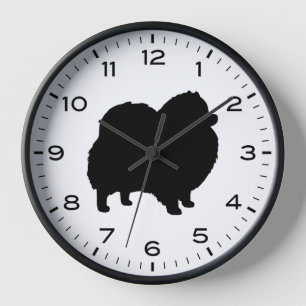 Horloge Silhouette de Poméranie avec chiffres et minutes