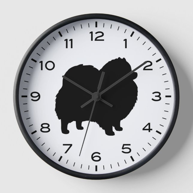 Horloge Silhouette de Poméranie avec chiffres et minutes (Recto)