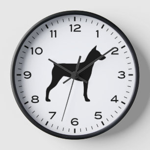 Horloge Silhouette de race de chien allemande Pinscher