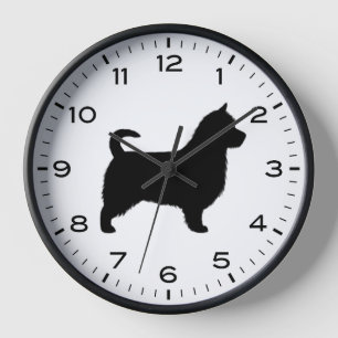 Horloge Silhouette de race de chien Terrier australien