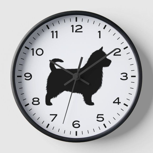Horloge Silhouette de race de chien Terrier australien (Recto)