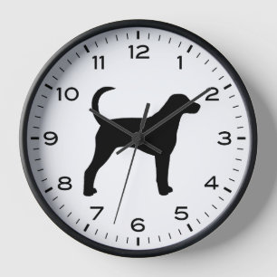 Horloge Silhouette de race de chiens de chasse américains