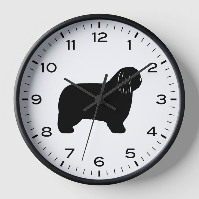 Horloge Silhouette pour chien de mer polonais Lowland (Recto)