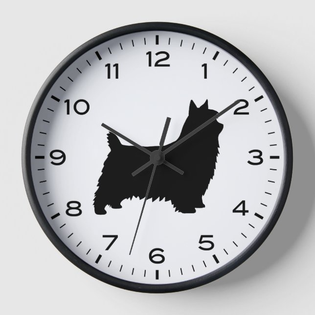 Horloge Silky Terrier race Chien Silhouette (Recto)