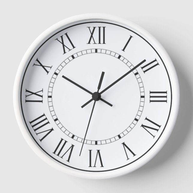 Horloge Simple Blanc Noir  (Recto)