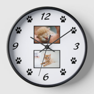 Horloge Simple Empreinte de patte de chat animal de compag