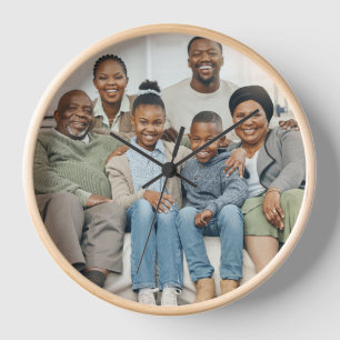 Horloge Simple et minime Casque photo de famille pleine im