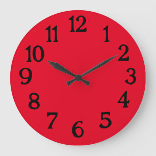 Horloge simple noire et rouge normale et simple
