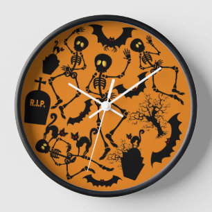 Horloge Skeletons d'Halloween Macabre Dance