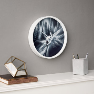 Horloge Ski de descente au clair de lune