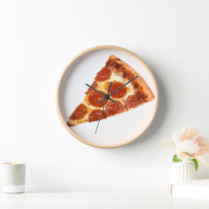 Horloge SlipperyJoe's classique pepperoni pizza tranche fo