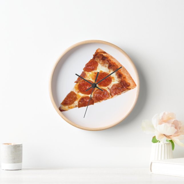 Horloge SlipperyJoe's classique pepperoni pizza tranche fo (Maison)