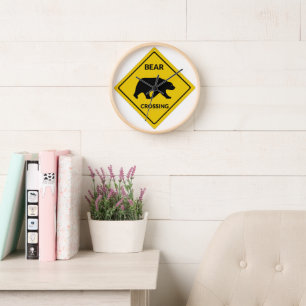 Horloge SlipperySignal de passage de l'ours de Joe silhoue