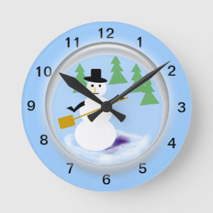 Horloge - Snowman dans le monde