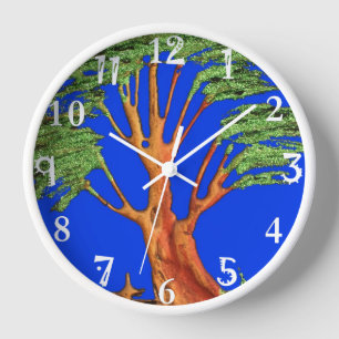Horloge Sous le ciel bleu : Embrasser l'acacia de la natur