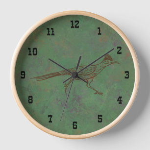 Horloge Southwest Roadrunner Sagebrush Green encadré