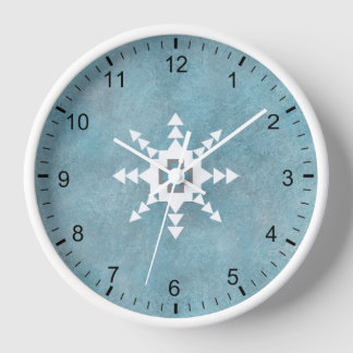 Horloge Southwest Winter Snowflake moderne encadré