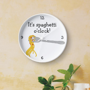 Horloge Spaghetti O'Clock amusant graphique alimentaire
