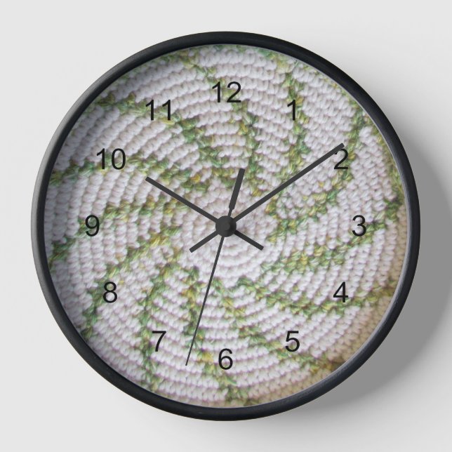 Horloge - Spirale verte sur blanc (Recto)