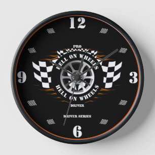 Horloge Sport Voiture Racing À damiers Drapeau Pro Conduct