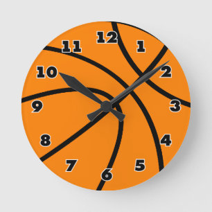 Horloge sportive ronde avec design de basketball