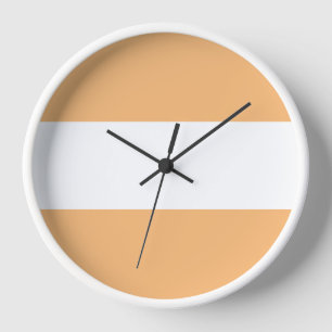 Horloge Sporty Chic Light Peach Orange White Wide Stripes