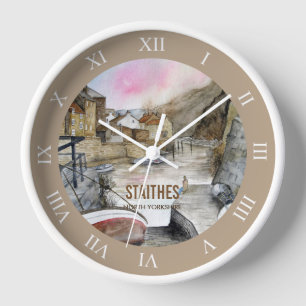 Horloge Staithes, North Yorkshire, Angleterre Aquarelle