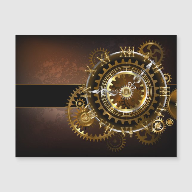 Horloge Steampunk avec des engrenages anciens (Devant)